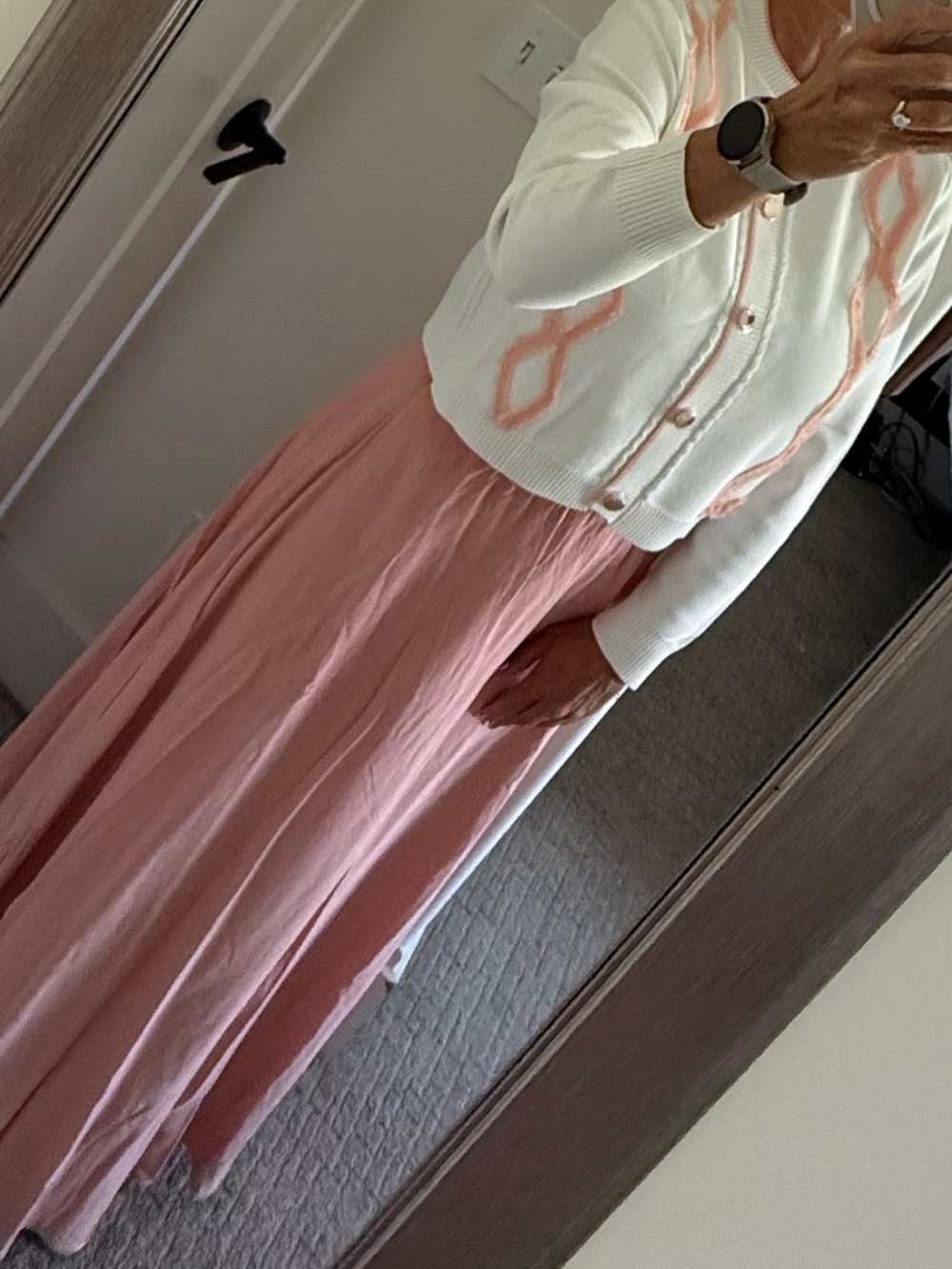 ALEEZA Paris Blush Pink NWT skirt M (look at callout regarding twisted waist) - Picture 2 of 6